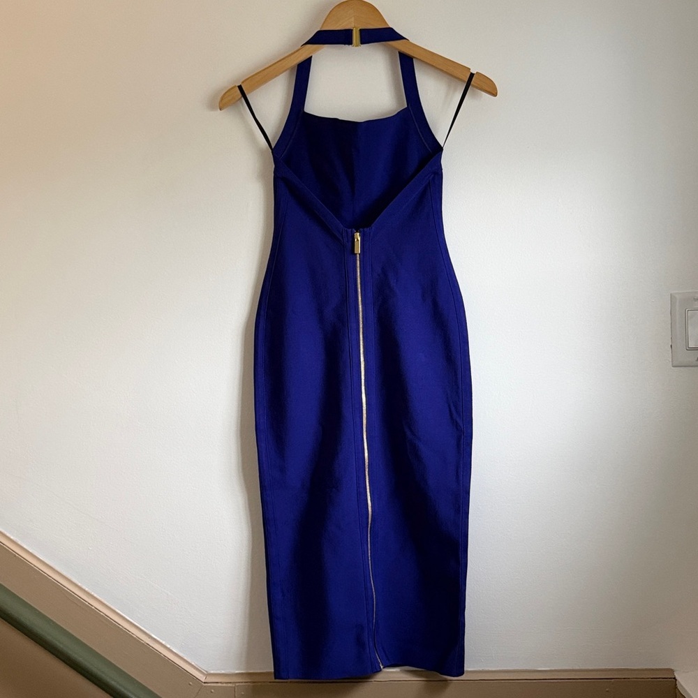 NWOT TEN by Babaton Chandelier Dress Bodycon Halter Midi in Daring Indigo - Picture 4 of 10